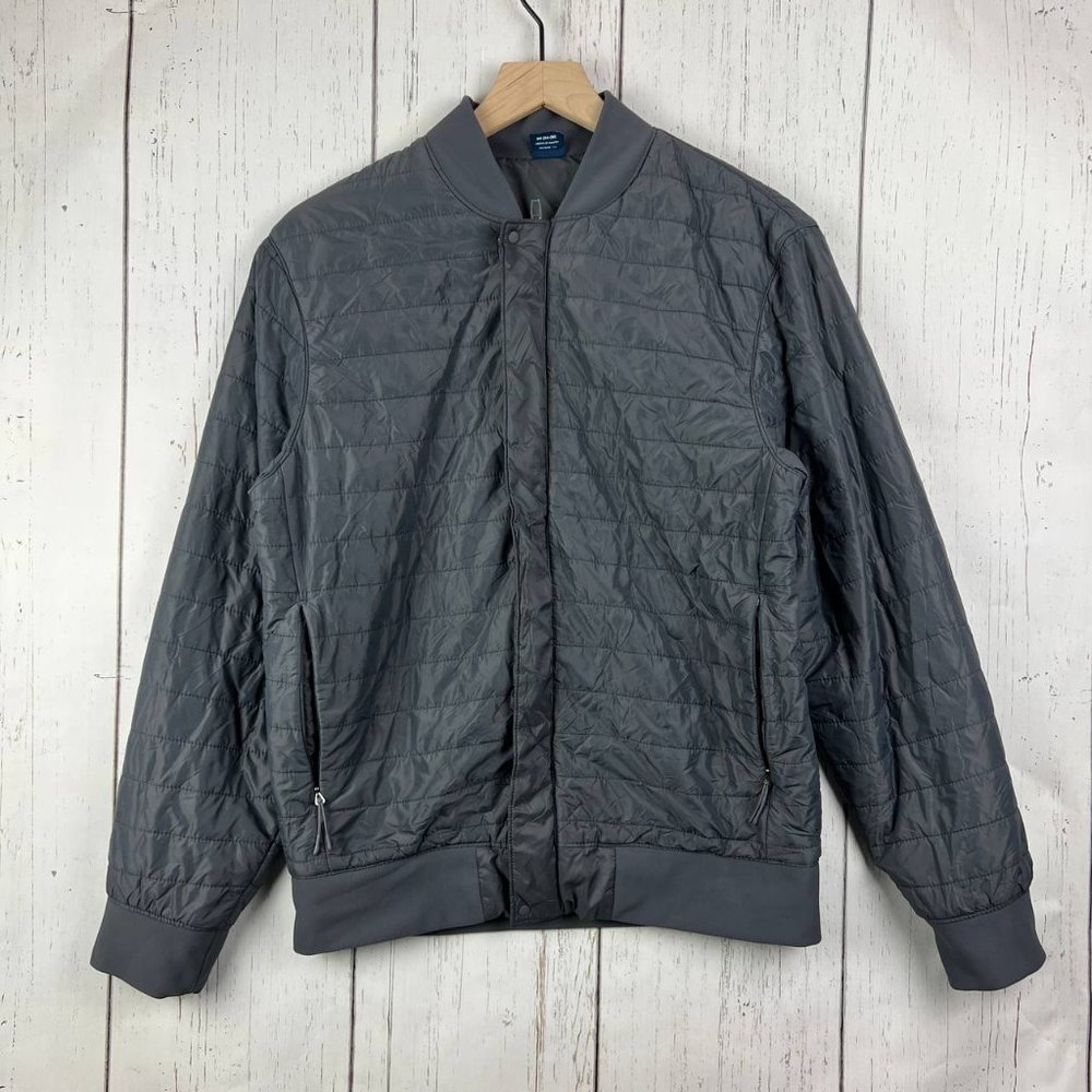 George‎ Small (34-36) Bomber Lightweight Puffer Jacket Gray Men 100% Polyester